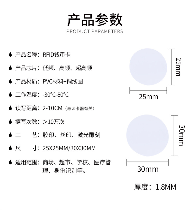 rfid錢幣卡定制8